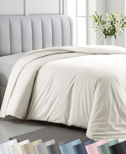 California Design Den Luxury Duvet Cover Twin XL, Ivory