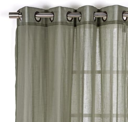Home Fashion Set of 2 Linen-Textured Curtain Panels – Antique Bronze