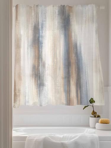 Sheer Curtains 63 Inches Long, Beige Gray Light Filtering Window