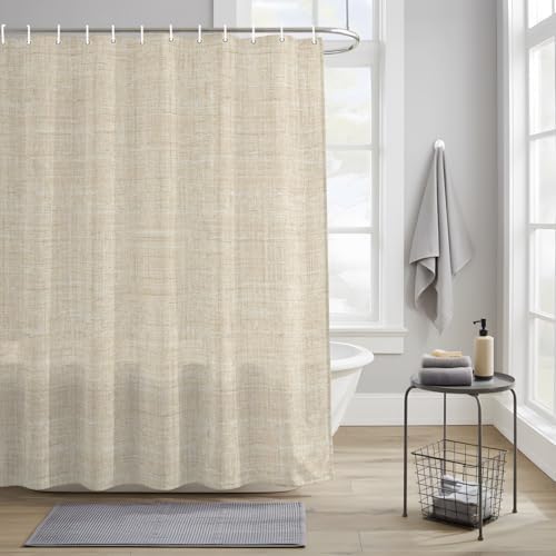 Teamery Shower Curtains Sets for Bathroom Decor Minimalist Beige