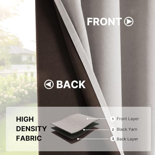 H.VERSAILTEX Oatmeal 100% Blackout Curtains for Bedroom 52x72 Inch 2