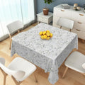 Vintage Gray Floral Tablecloth Square 70 Inch Watercolor Retro Flower