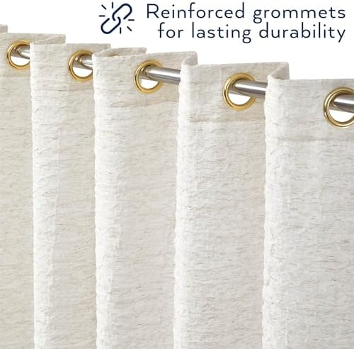 Thomasville Ava Crinkle Textured Window Curtain Panel Set 2 Panels