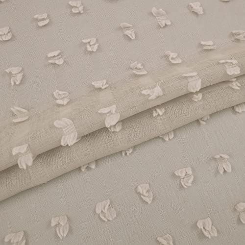 KOUFALL Warm Taupe Sheer Curtains 84 Inch Length for Bedroom 2 Panels