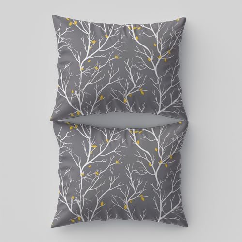 Duvet Cover King, Minimalist Decorative Plant Branches Leaves Bedding