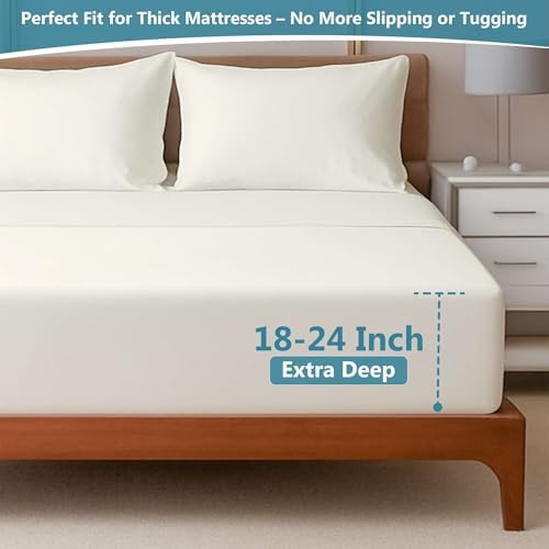 Ready To Rest Extra Deep Pocket Sheets - 4 Piece Full Sheet Set - Fits
