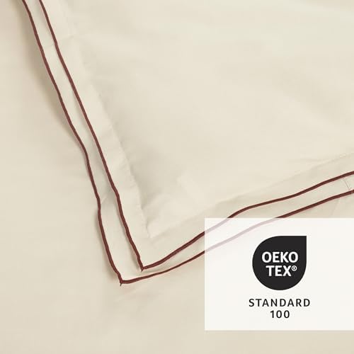 Lush Decor Hampton Double Flange Embroidered Contrast Edge Cotton