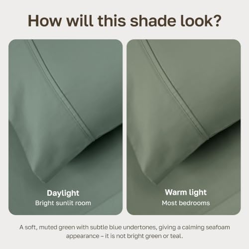 California Design Den Luxury King Size Duvet Cover, Sage Green