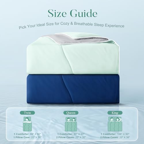 Cooling Comforter King Size with Pillow Cases, Lightweight Summer