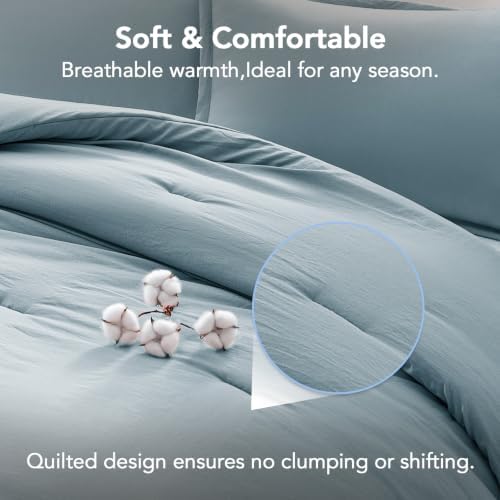Full Comforter Set Prewashed Lightweight Quilted Bedding for All