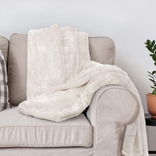 DEZ FURNISHINGS Ultra Soft Plush Fleece Throw Blanket, Double Sided