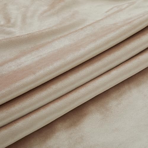 PRIMROSE Champagne Polyester Velvet Curtains 108 inch Long for Living