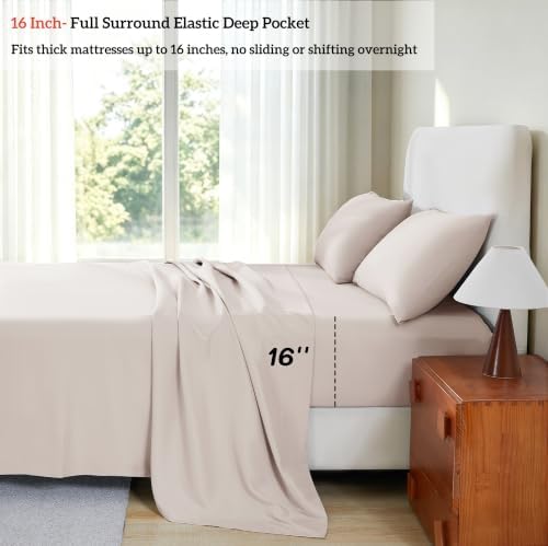 Shunjie Home King Size Sheets Set- 1800TC Microfiber Deep Pocket Bed