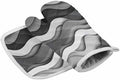 Quilted Cotton Terry Cloth Oven Mitt, Pot Holder Black Grey White