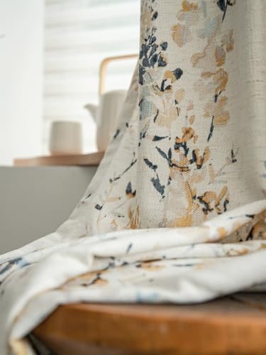 Linen Curtains 63 Inch Length 1 Panel Back Tab Boho Drape Semi