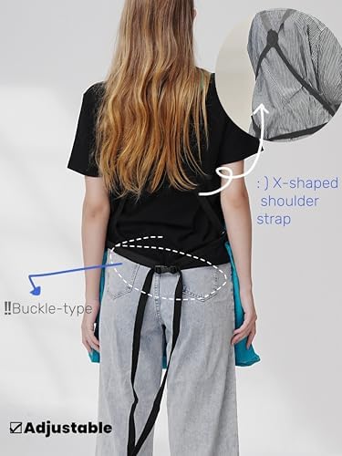 Multiple pockets versatile apron,neutral style canvas adjustable
