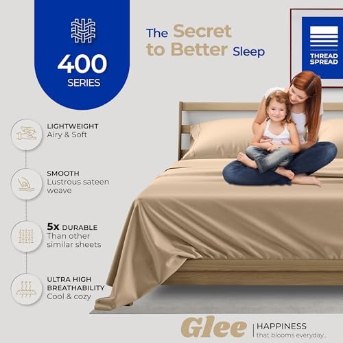 THREAD SPREAD Egyptian Cotton Sheets Queen Size - Luxury Queen Sheets