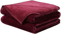 EASELAND Soft Lightweight California King Fleece Blanket, Burgundy