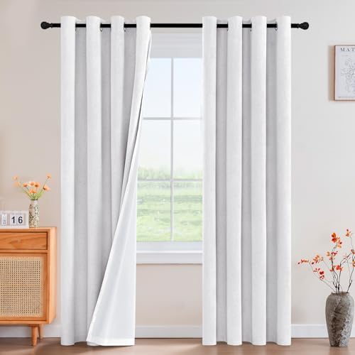 Princedeco Blackout Curtains Linen Blended 108 Inch Long Room