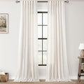 Extra Long 120 inch Curtains Linen Blend for Living Room Back Tab