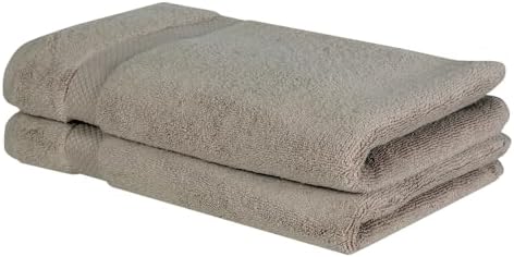TRP Reversible Long Staple 100% Cotton Bath Hand Towels Set of 2 with