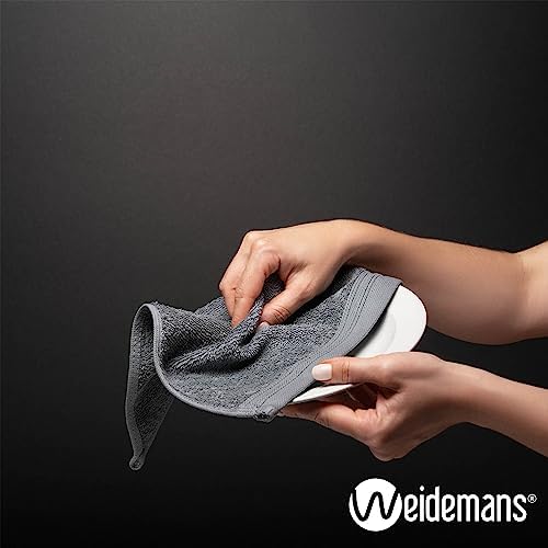 100% Cotton Washcloths Set 13” x 13” | Dark Grey Towels | Set of 6