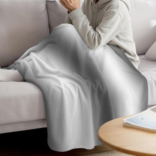 Throw Blanket Ombre Gray Soft Cozy Flannel Fleece Blanket Modern