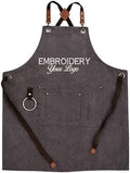 TEEAMORE Custom Design Apron for Men Women Adjustable Crossback Thick