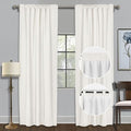 Fcosie Back Tab & Rod Pocket Linen Curtains 63 in Length Completely