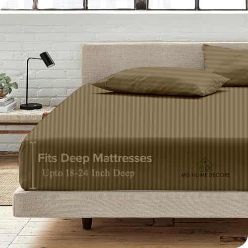 Extra Deep Pocket Twin Fitted Sheet Only, 100% Egyptian Cotton, High