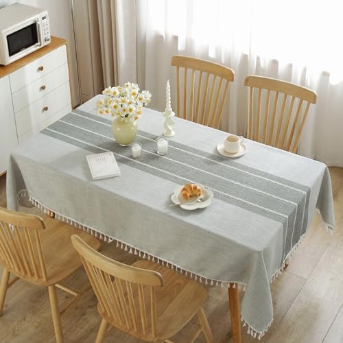 JIALE Tablecloths for Rectangle Tables,Cotton Linen Table Cloth
