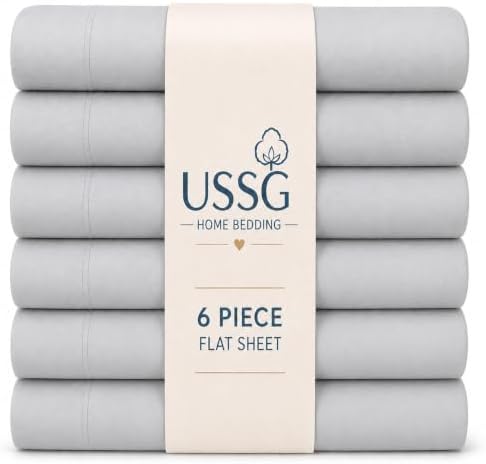 USSG HOMEBEDDING Full XL Flat Sheet Only, 100% Cotton Flat Sheet, 1000