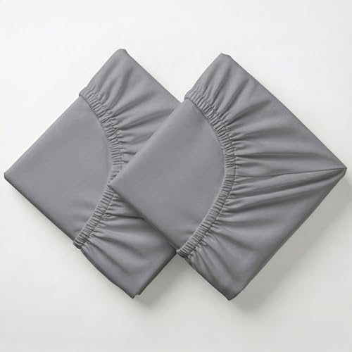 2-Pack Queen Fitted Sheet, 100% Cotton Sheets, Percale Cotton Weave
