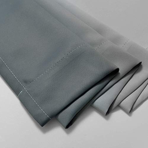 COSVIYA Rod Pocket Ombre Gray and Greyish White Curtains 63 inch