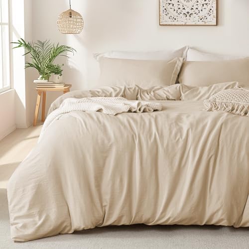 MILDLY Duvet Cover Queen Ultra Soft Comforter Cover Set 3pcs, Khaki
