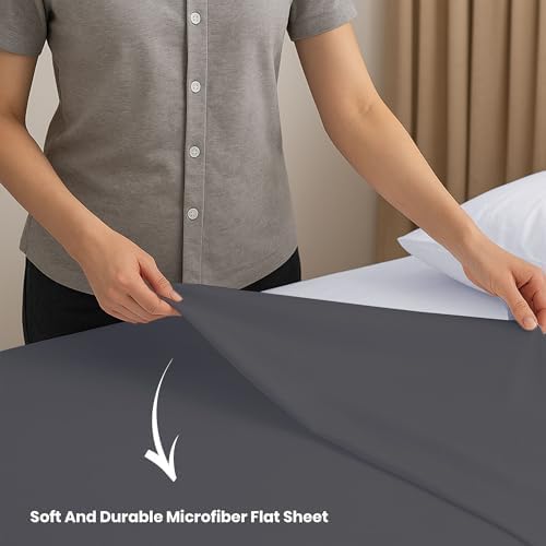 GOLD TEXTILES King Flat Sheet 6 Pack – Brushed Microfiber Top Sheets