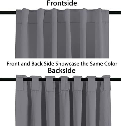 100% Polyester Room Darkening Back Tab Curtains and Drapes for Bedroom