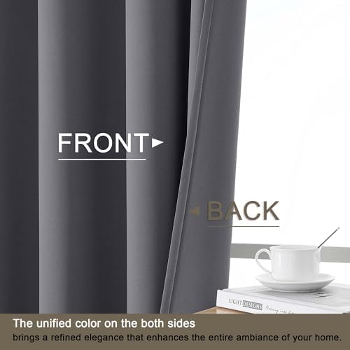 100% Blackout Curtains for Bedroom - Solid Thermal Insulated Thick