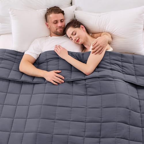 yescool King Size Weighted Blanket for Adults 25lbs, 80” x 87”, Black