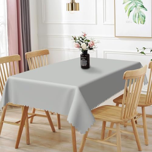 Pure Color Gray Tablecloth 60x120 Inch Solid Color Gray Fabric Table