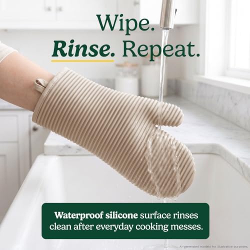 Cuisinart Silicone Oven Mitts, 2-Pack 7.5"x13", Heat Resistant 500F