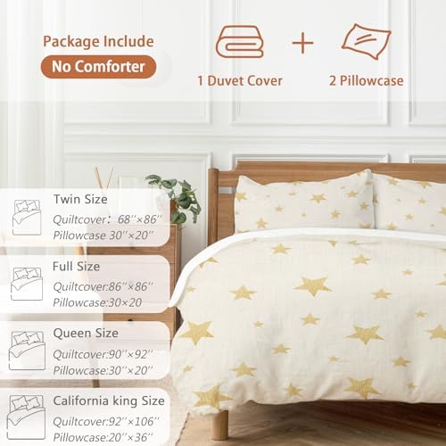 Boho Minimalist Bedding Duvet Cover Queen Size - 1 Quilt Cover 90x90