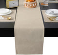 Tan Solid Color Table Mats Set of 6 with Table Runner 90 Inches Long