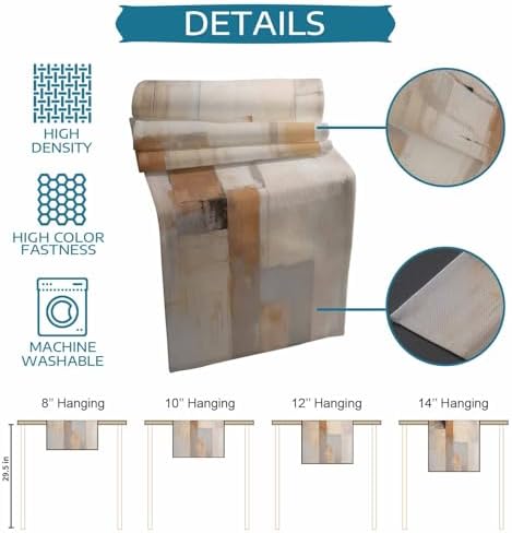 Khaki Brown Gray Table Runner and Placemats for Dining Table,Burlap