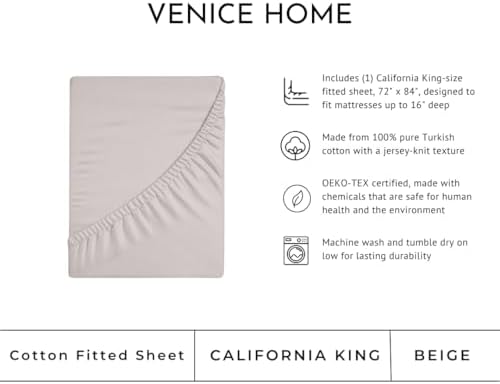100% Cotton Fitted Sheet Only - Deep Pocket up to 16inch - All-Around