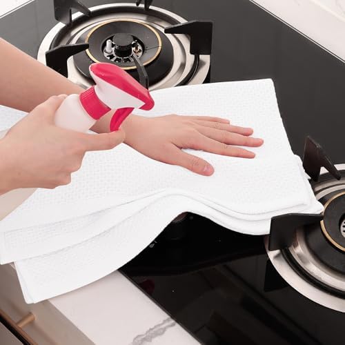Homaxy 100% Cotton Oversized Waffle Weave Kitchen Towels, 7-Pack