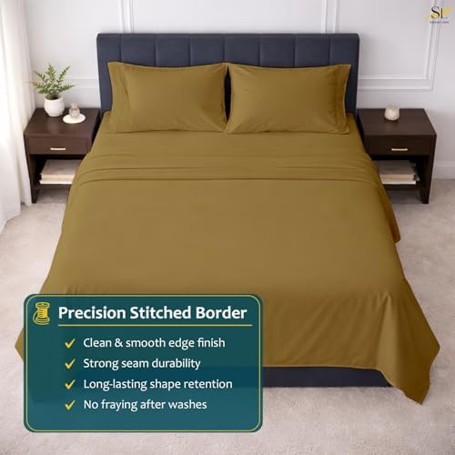 Shreem Linen Queen 4 Piece Sheet Set, Ultra Soft Microfiber Bed Sheets