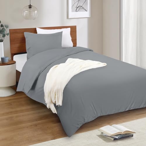 Mejoroom Gray Twin Duvet Cover - Soft and Breathable Twin Bedding Sets