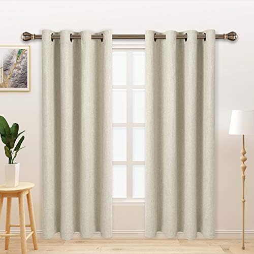 LORDTEX Linen Look Textured Blackout Curtains with Thermal Insulated