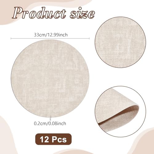 Vinyl Placemats Set of 10, 13" Faux Leather Heat Resistant Place Mats